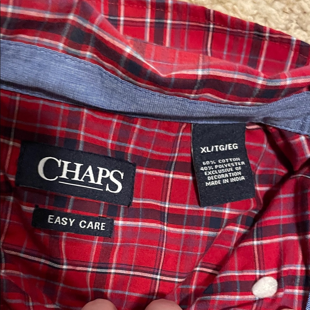 Chaps Red and Blue Plaid Shirt